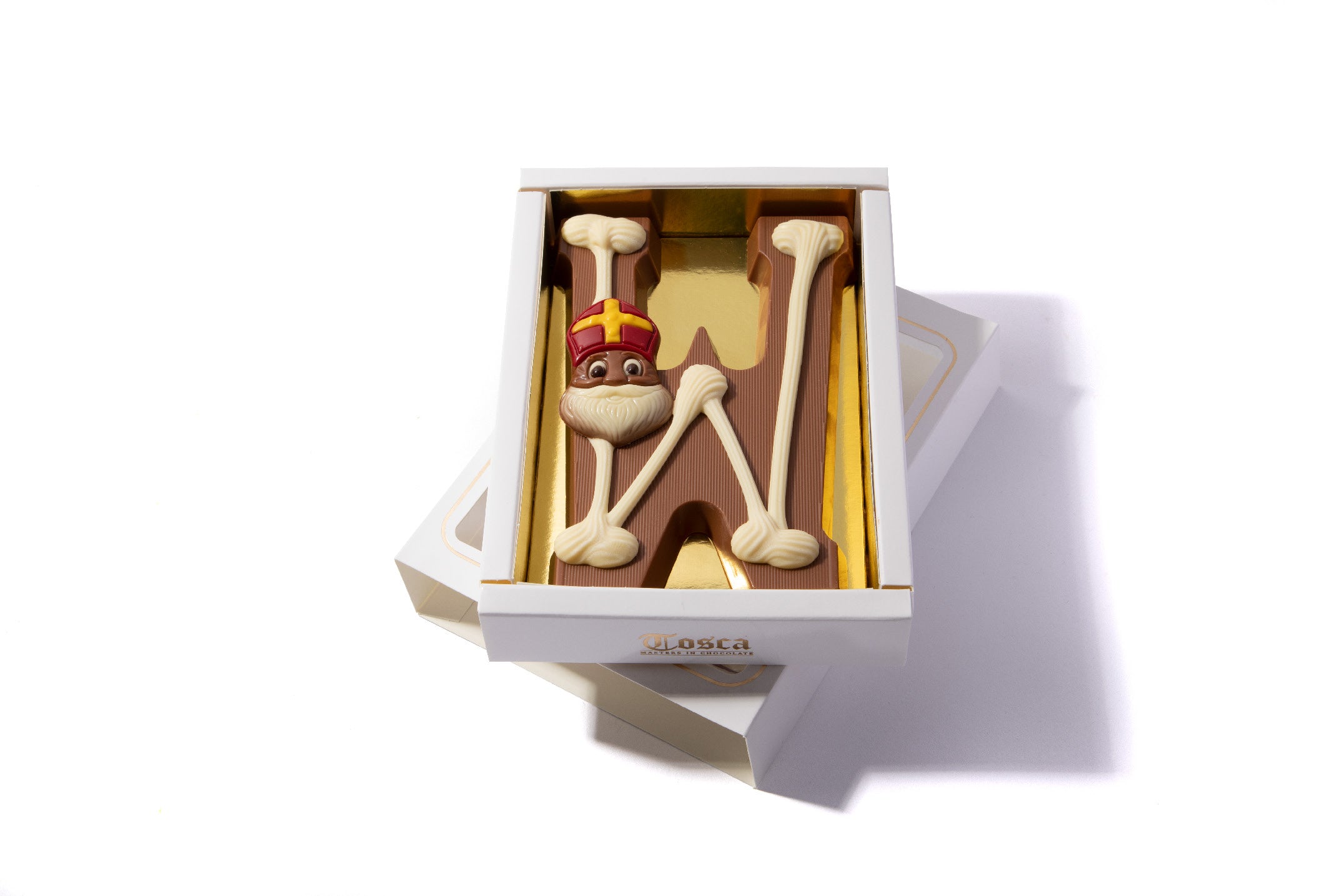 Gedecoreerde chocoladeletter W - Chocoladeletterkopen.nl