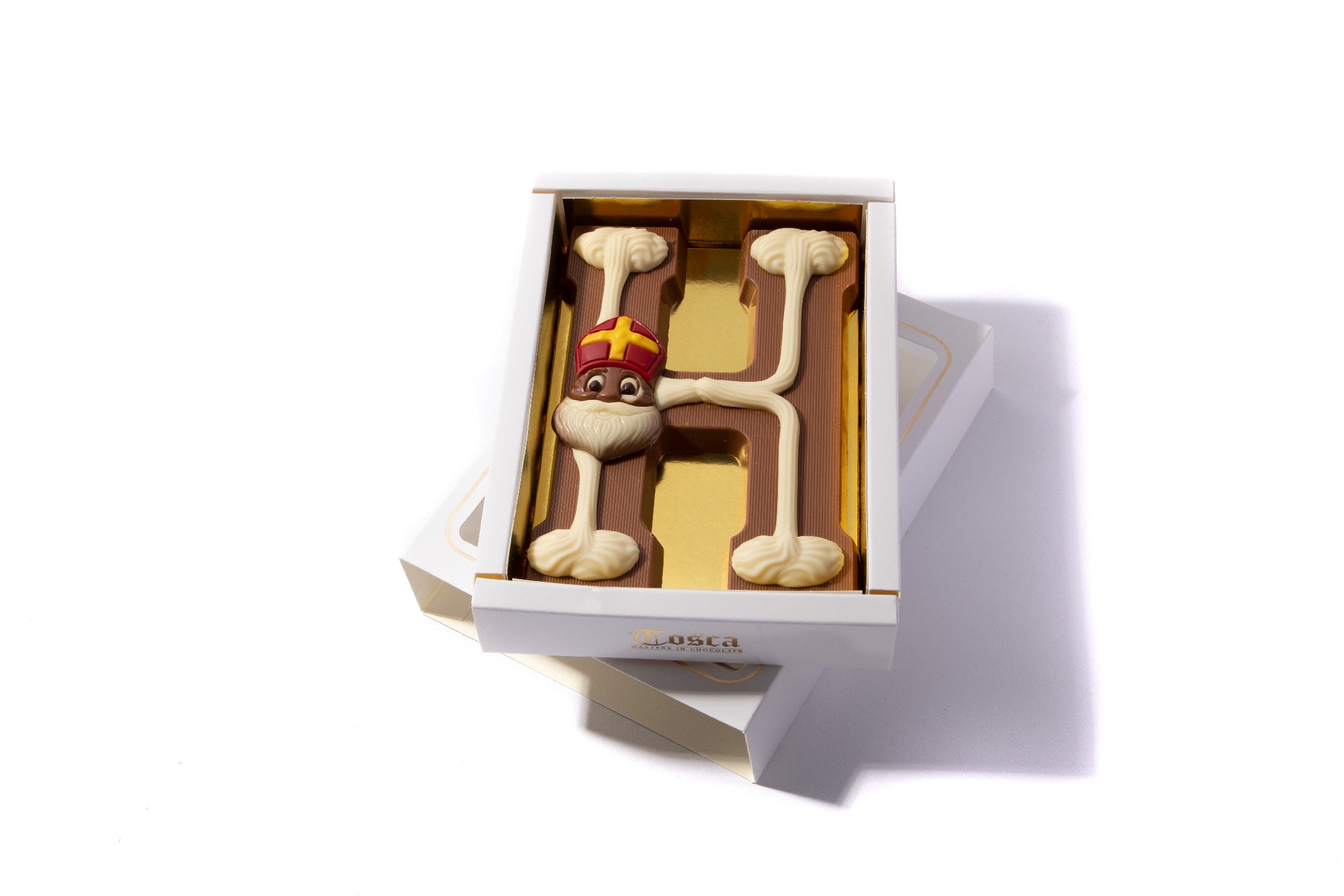 Gedecoreerde chocoladeletter H - Chocoladeletterkopen.nl