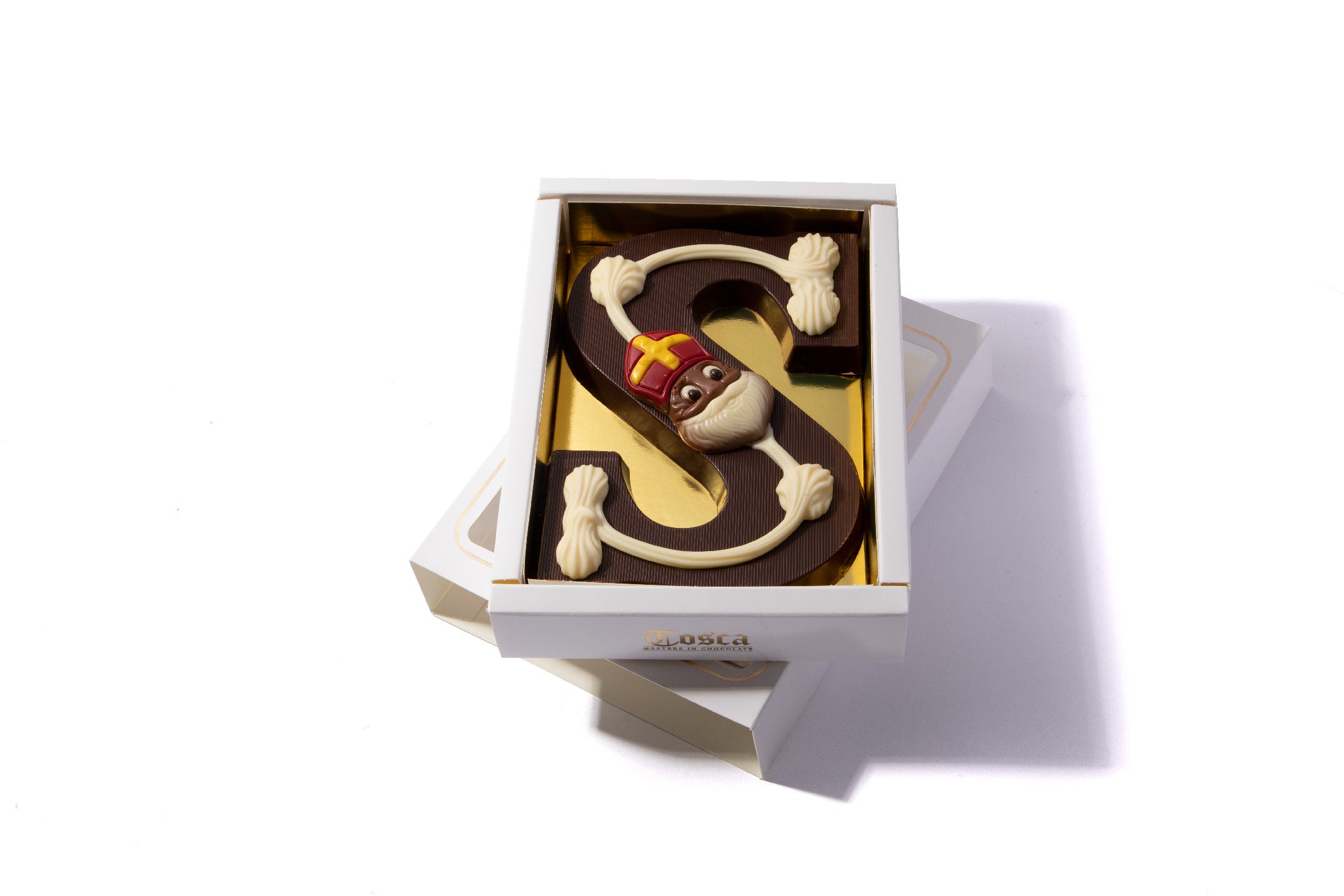 Gedecoreerde chocoladeletter S - Chocoladeletterkopen.nl