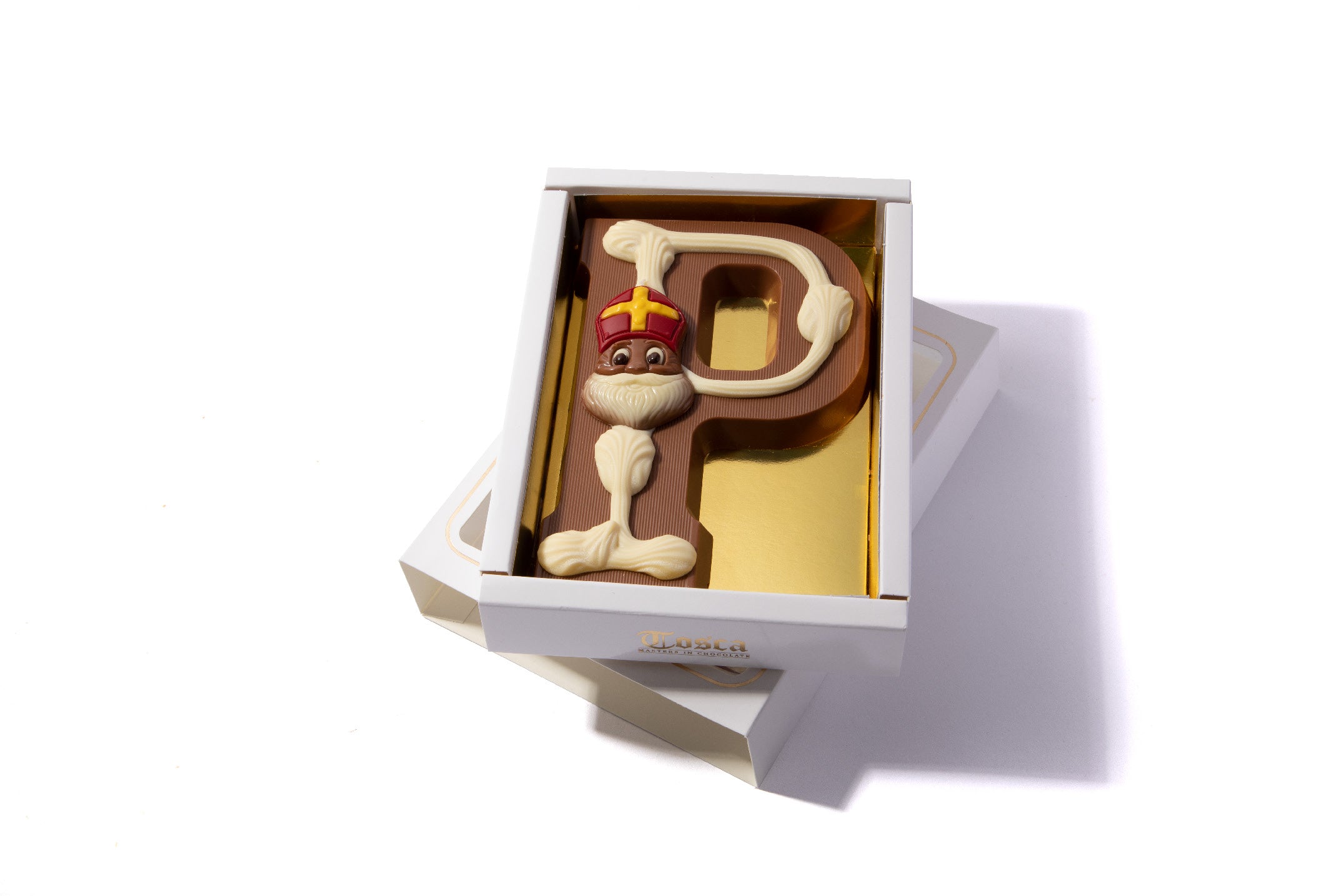 Gedecoreerde chocoladeletter P - Chocoladeletterkopen.nl