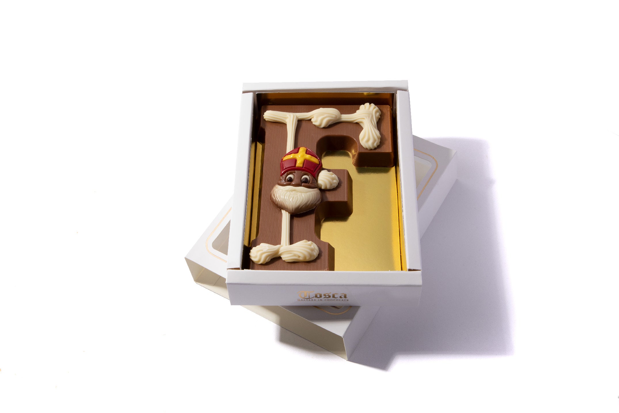 Gedecoreerde chocoladeletter F - Chocoladeletterkopen.nl