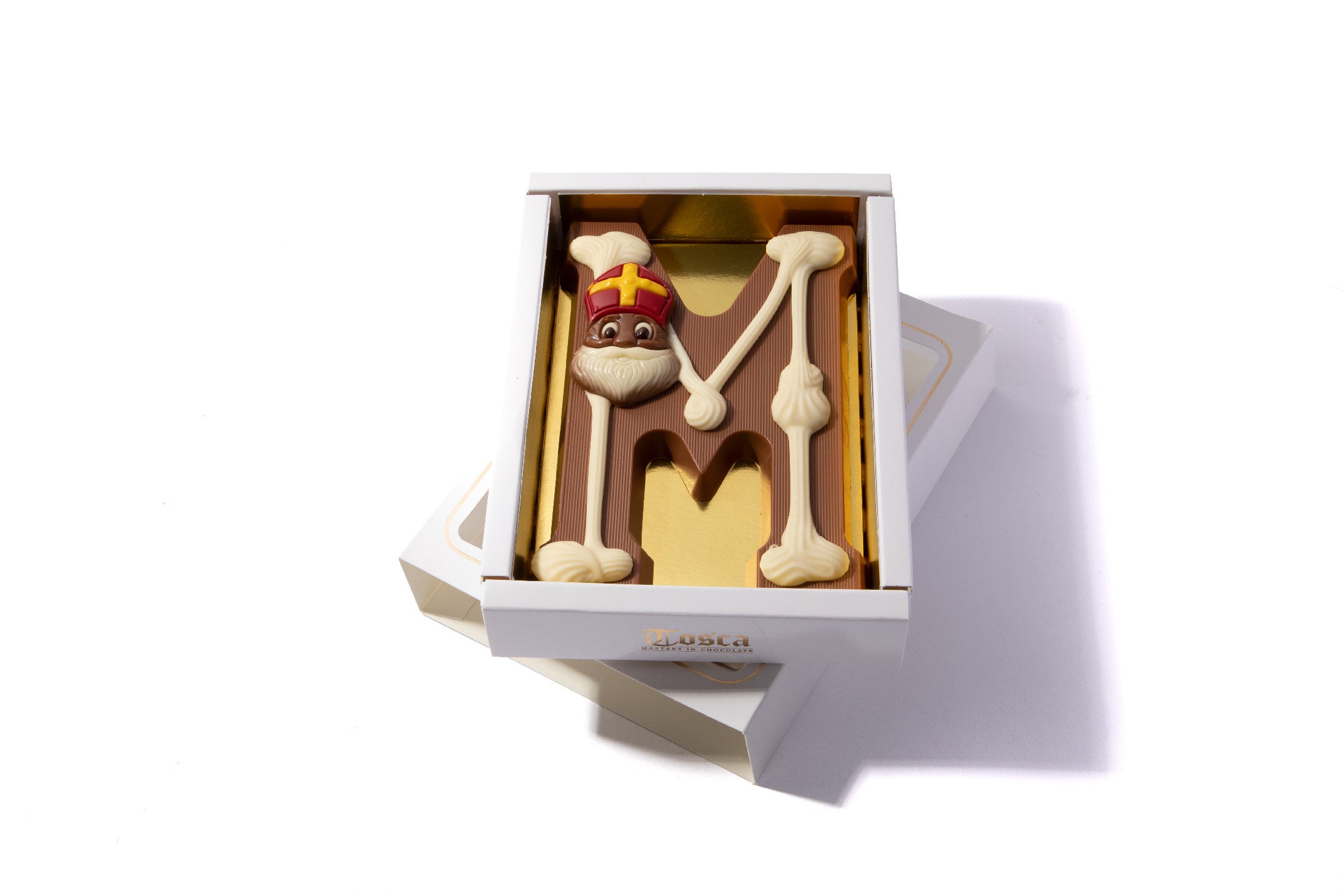 Gedecoreerde chocoladeletter M - Chocoladeletterkopen.nl