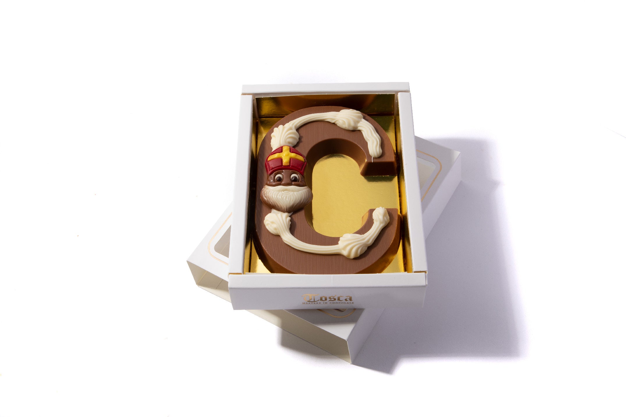 Gedecoreerde chocoladeletter C - Chocoladeletterkopen.nl